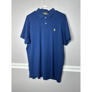 U.S. Polo ASSN Golf Polo Shirt Men's Sz L Blue‎ Cotton Pony